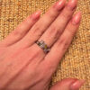 Nickel-silver ring with natural gemstones, size P UK ring size P