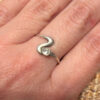 Vintage Soviet ussr silver 800 ring with unknown stone Uk size R #45