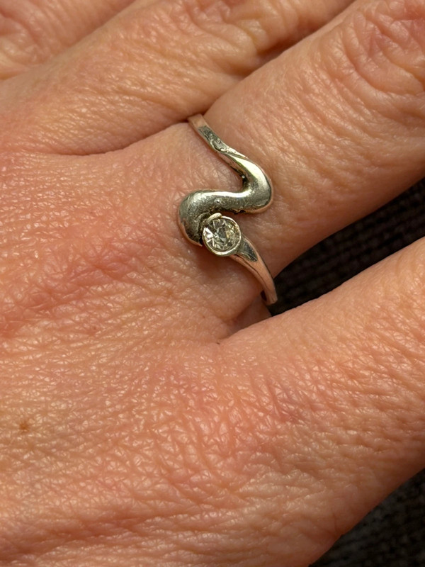 Vintage Soviet ussr silver 800 ring with unknown stone Uk size R #45