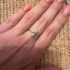 Vintage Soviet ussr silver 800 ring with unknown stone Uk size R #45