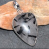 Natural Black Rutile 925 Silver Pendant