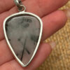 Natural Black Rutile 925 Silver Pendant