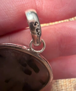 Natural Black Rutile 925 Silver Pendant