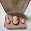 Vintage Italian Shell Cameo Set - Brooch/Pendant & Earrings - 331 NA (Naples)