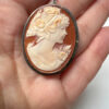 Vintage Italian Shell Cameo Set - Brooch/Pendant & Earrings - 331 NA (Naples)