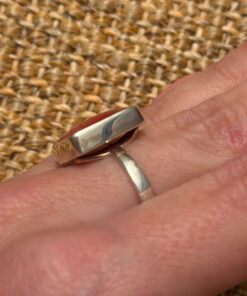 Sponge coral silver ring, size P, new