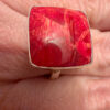 Sponge coral silver ring, size P, new #45