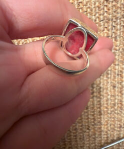 Sponge coral silver ring, size P, new