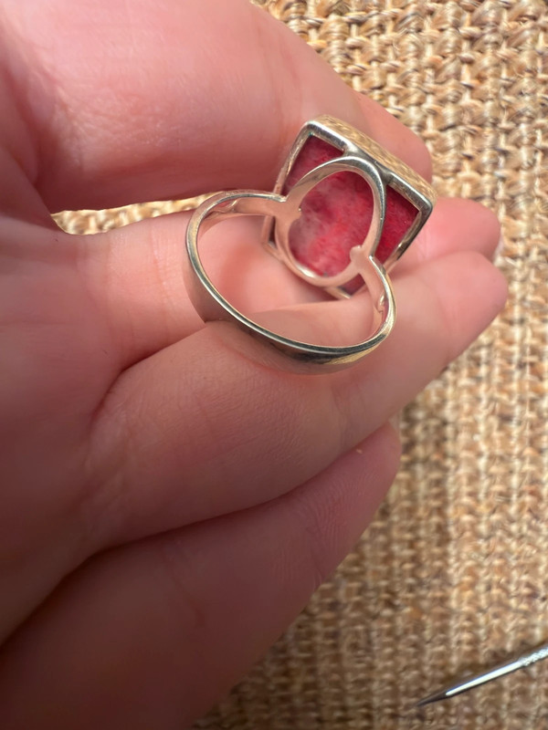 Sponge coral silver ring, size P, new #45