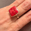 Sponge coral silver ring, size P, new #45