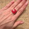 Sponge coral silver ring, size P, new #45