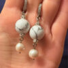 Silver New Earrings with Koh-Lon and Pearl #107