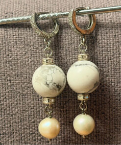 Silver New Earrings with Koh-Lon and Pearl