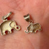 Two small elephants pendants sterling silver#107