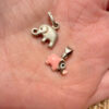 Two small elephants pendants sterling silver#107
