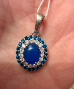 Natural Agate & Sterling Silver 925 Jewelry Pendant new
