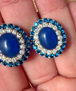 New Natural Agate & Sterling Silver 925 Jewelry Earrings