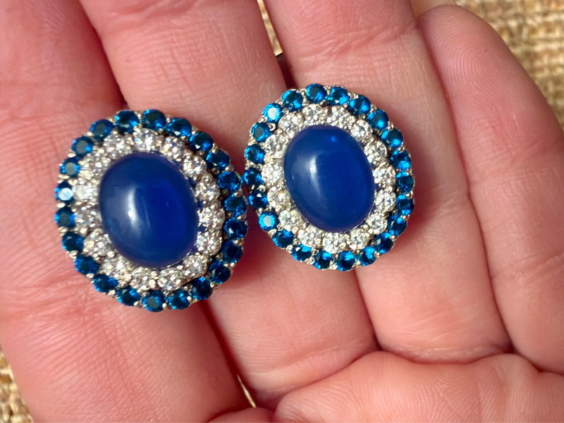 New Natural Agate & Sterling Silver 925 Jewelry Earrings