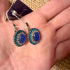 New Natural Agate & Sterling Silver 925 Jewelry Earrings