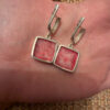 Stunning Square Coral Silver Earrings