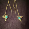 Silver Hummingbird Earrings with Cubic Zirconia#33