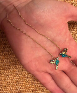 Silver Hummingbird Earrings with Cubic Zirconia