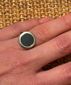 925 Sterling Silver and Onyx Set: Ring Size K 1/2 and Pendant #11
