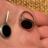 925 Sterling Silver and Onyx Set: Ring Size K 1/2 and Pendant #11