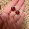 Sterling silver earrings with natural garnet#116