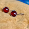 Sterling silver earrings with natural garnet#116