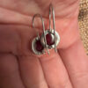 Sterling silver earrings with natural garnet#116