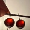 Sterling silver earrings with natural garnet#116