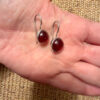Sterling silver earrings with natural garnet#116