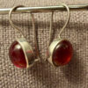 Sterling silver earrings with natural garnet#116