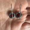 Sterling silver earrings with natural garnet#116
