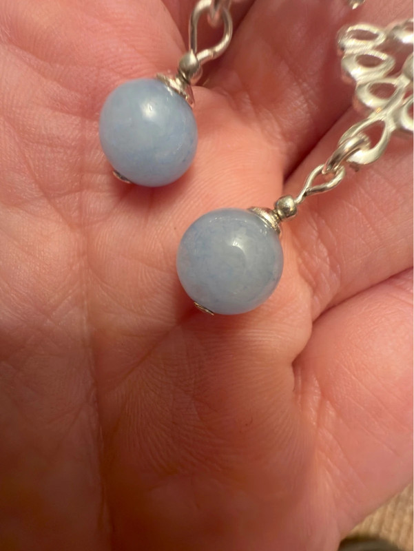 Sterling Silver earrings with natural angelite