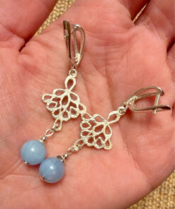 Sterling Silver earrings with natural angelite
