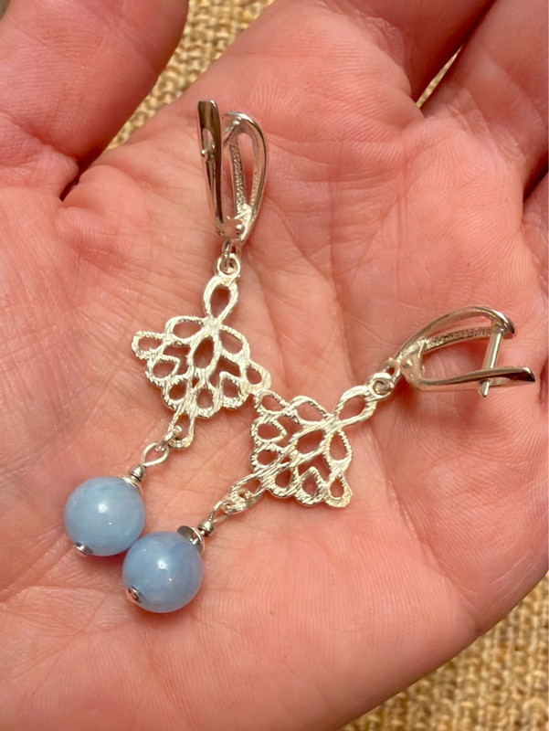 Sterling Silver earrings with natural angelite