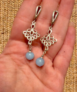 Sterling Silver earrings with natural angelite
