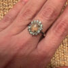 925 sterling silver ring with natural beryl and opal, new, size P #47