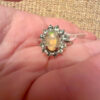 925 sterling silver ring with natural beryl and opal, new, size P #47