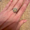 925 sterling silver ring with natural beryl and opal, new, size P #47