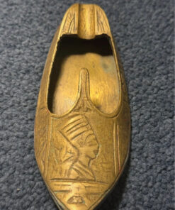 Vintage brass ashtray in the shape of a shoe. 50s