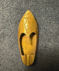 Vintage brass ashtray in the shape of a shoe. 50s