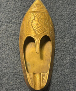 Vintage brass ashtray in the shape of a shoe. 50s