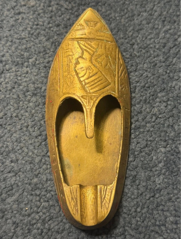 Vintage brass ashtray in the shape of a shoe. 50s