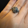 Vintage unique Soviet 875 sterling silver ring, size L. 50s#3