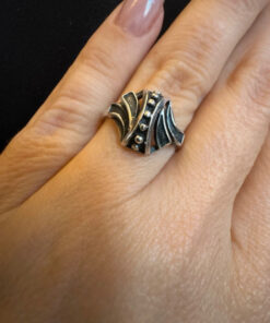 Vintage unique Soviet 875 sterling silver ring, size L. 50s#3