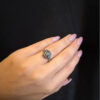 Vintage unique Soviet 875 sterling silver ring, size L. 50s#3