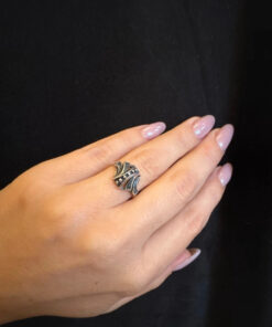 Vintage unique Soviet 875 sterling silver ring, size L. 50s